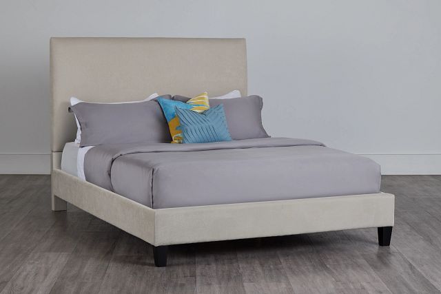 Lucy Taupe Uph Platform Bed | Bedroom - Beds | City Furniture