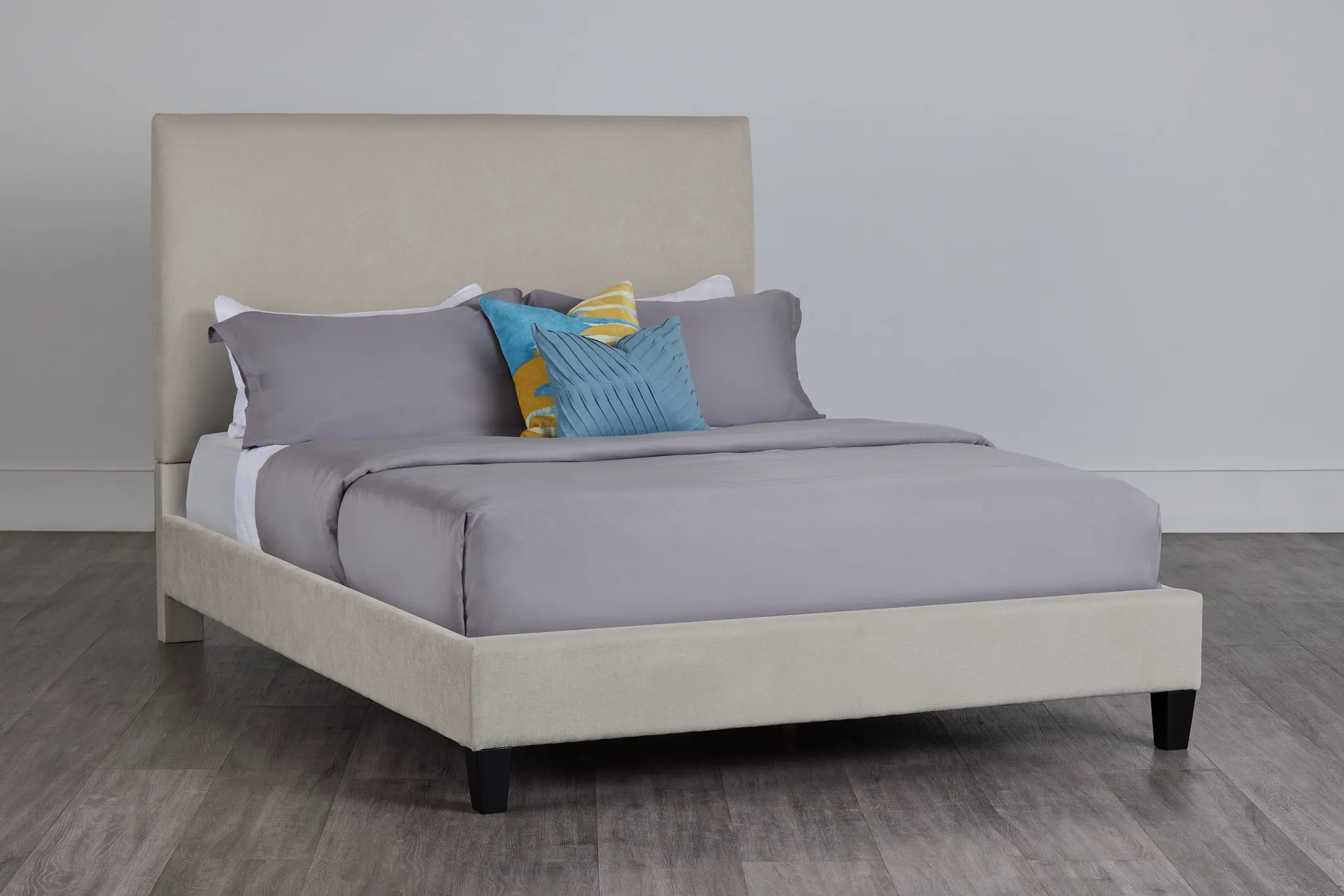 Lucy Taupe Uph Platform Bed