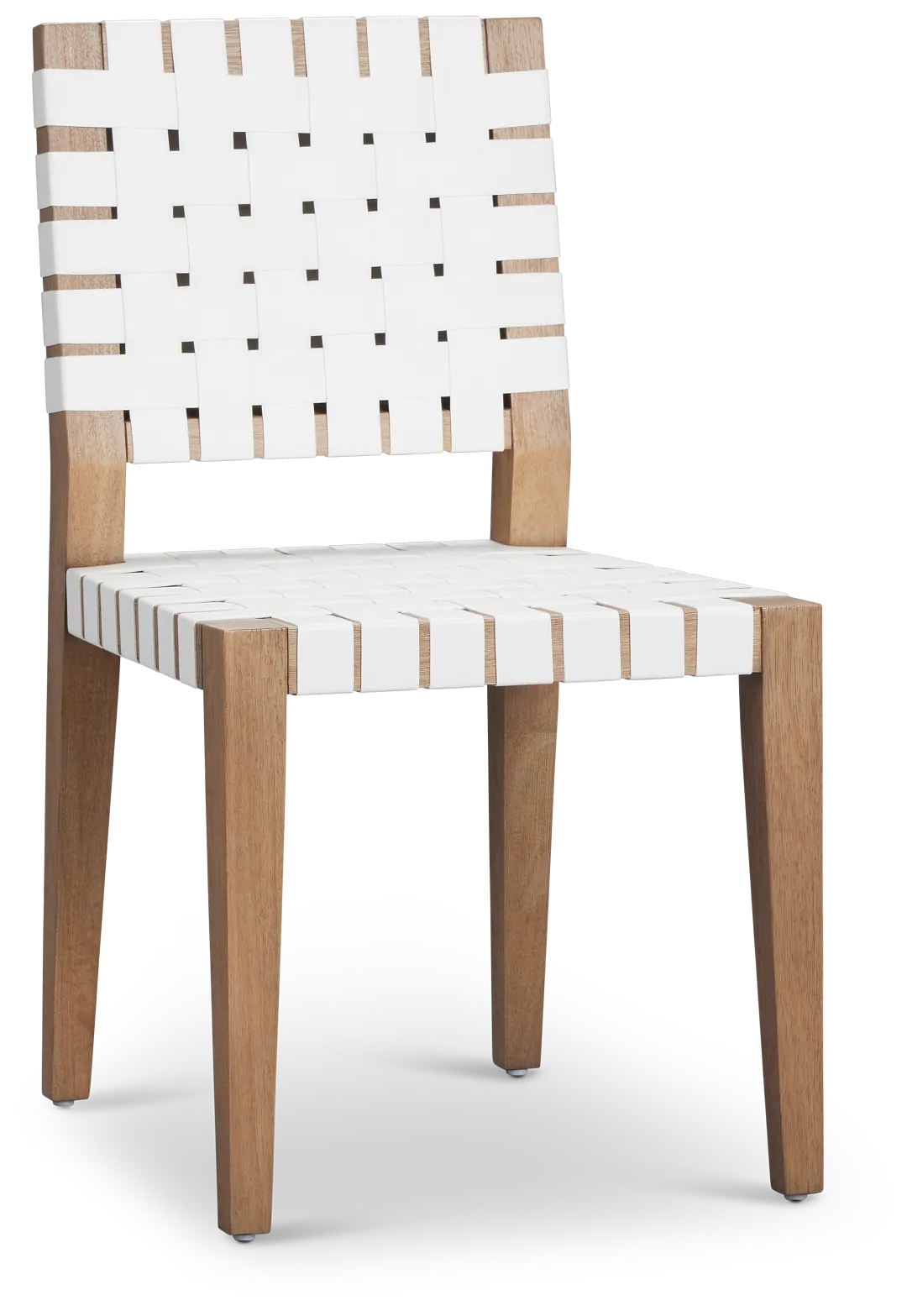 Haven White Woven Leather Side Chair