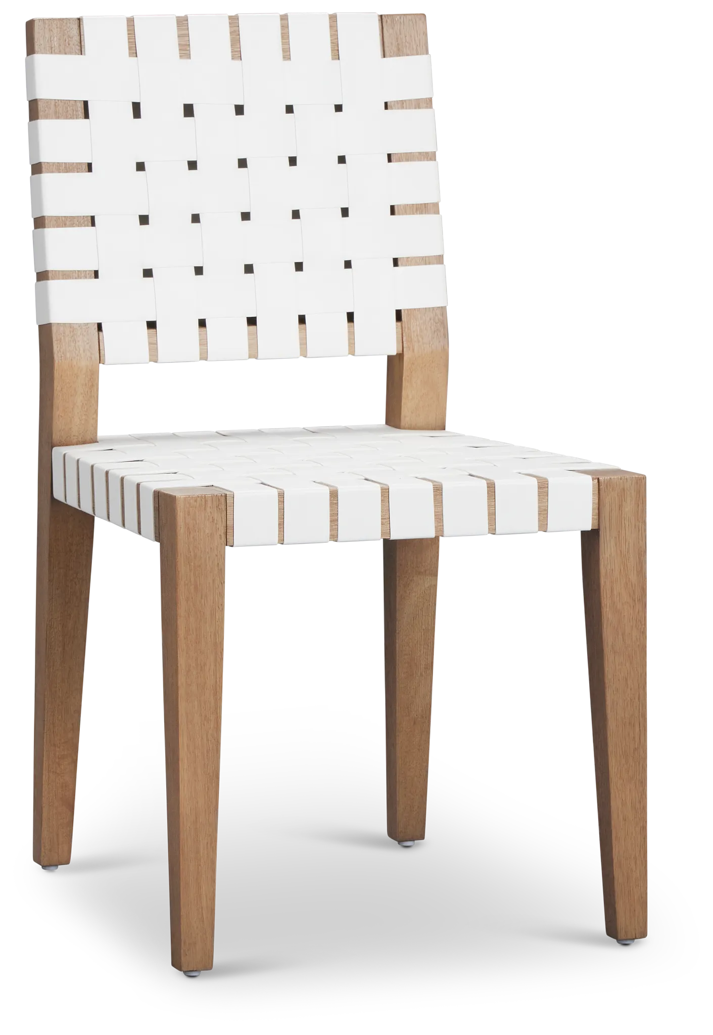 Haven White Woven Leather Side Chair