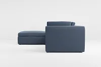 Destin Maguire Blue Fabric 4-piece Bumper Sectional