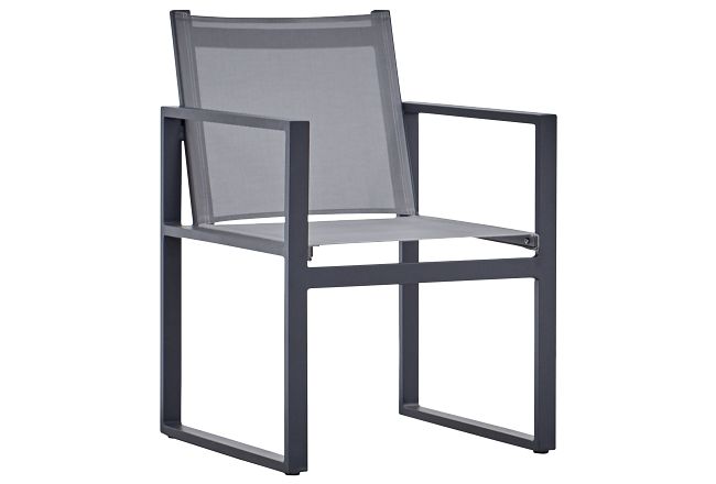 Linear Dark Gray Sling Arm Chair