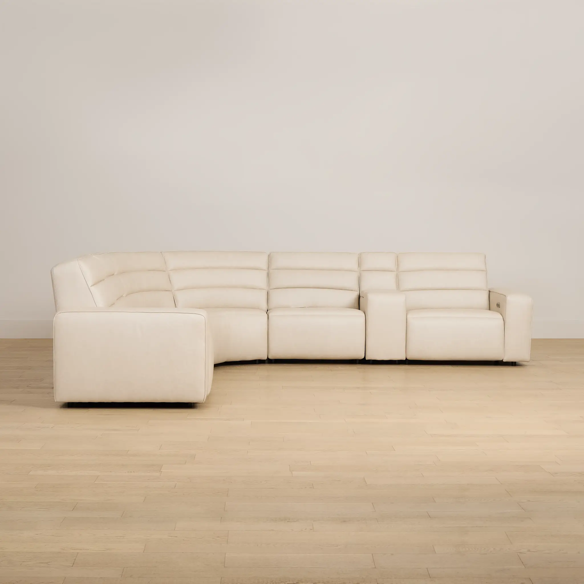 Sawyer Ivory Micro Medium Dual Power 2-arm Reclining Sectional Sawyer Ivory Micro Medium Dual Power 2-arm Reclining Sectional