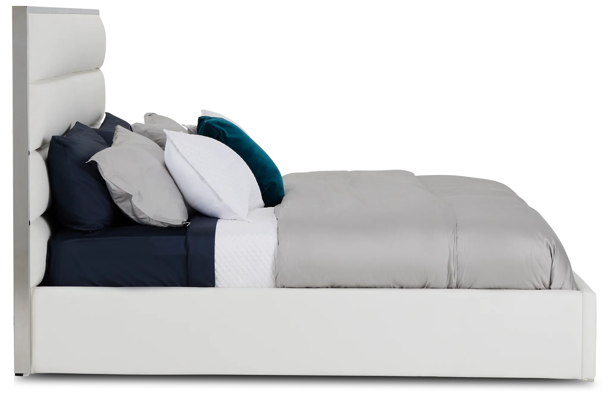 Cortina White Uph Platform Bed