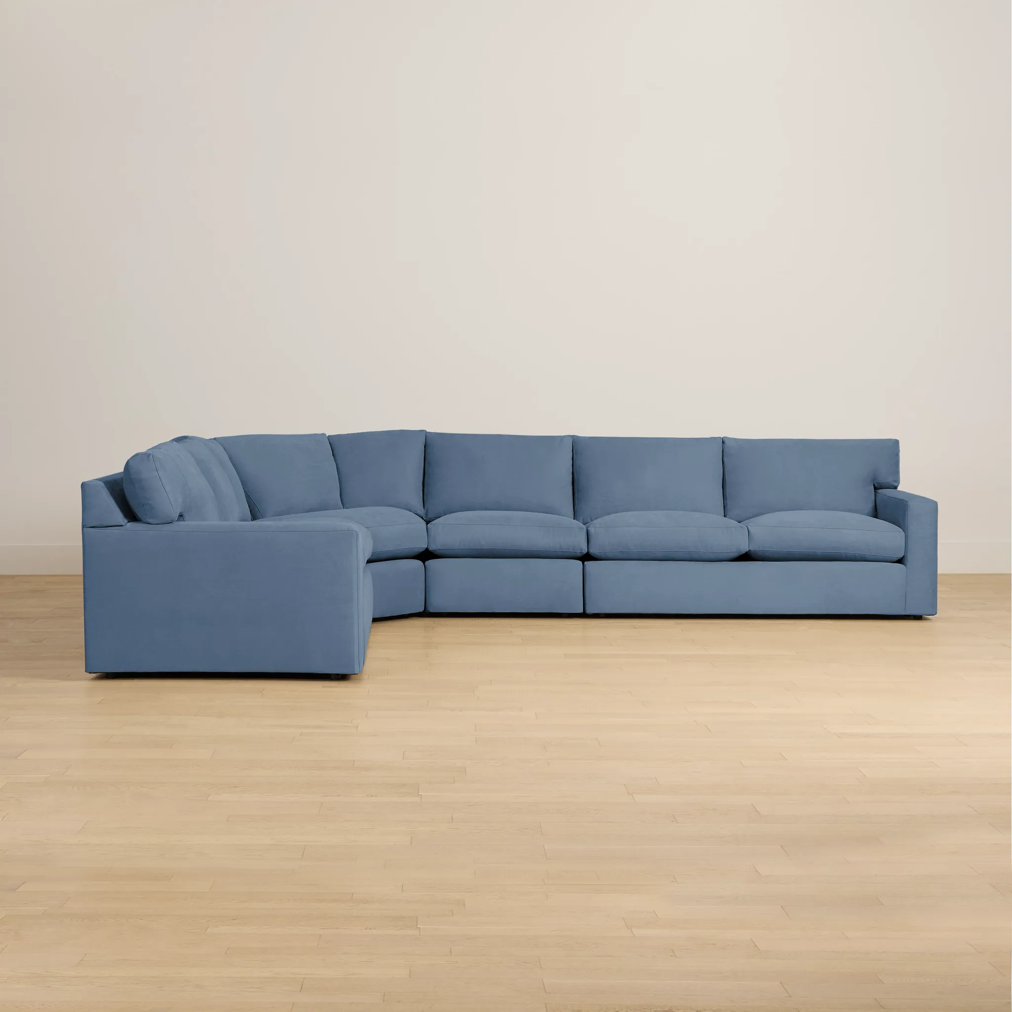 Hudson Blue Fabric Medium 2-arm Wedge Sectional