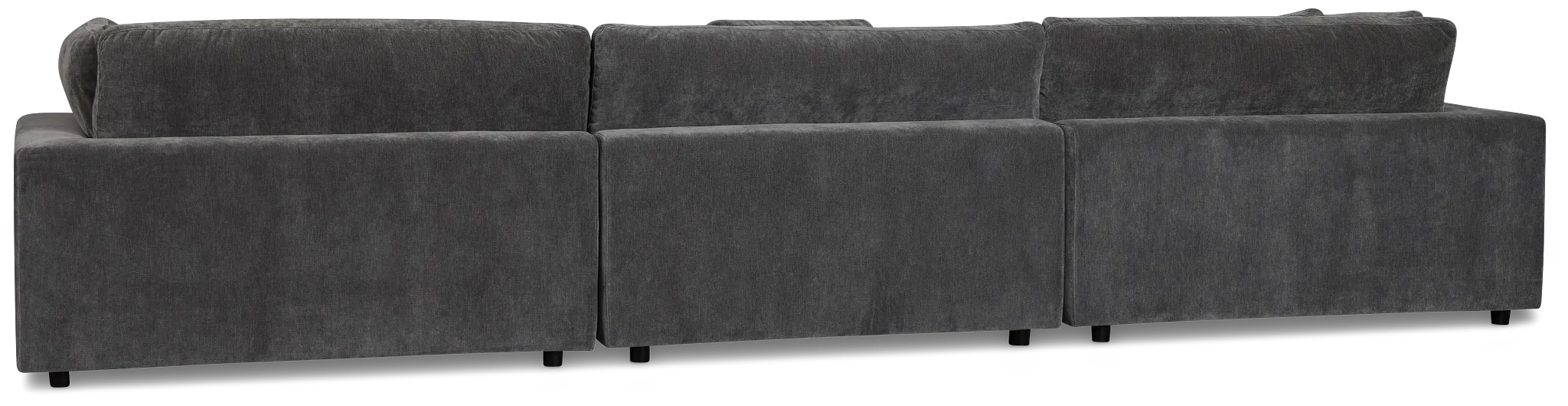 Lounge Dark Gray Fabric 3 Piece Modular Sofa