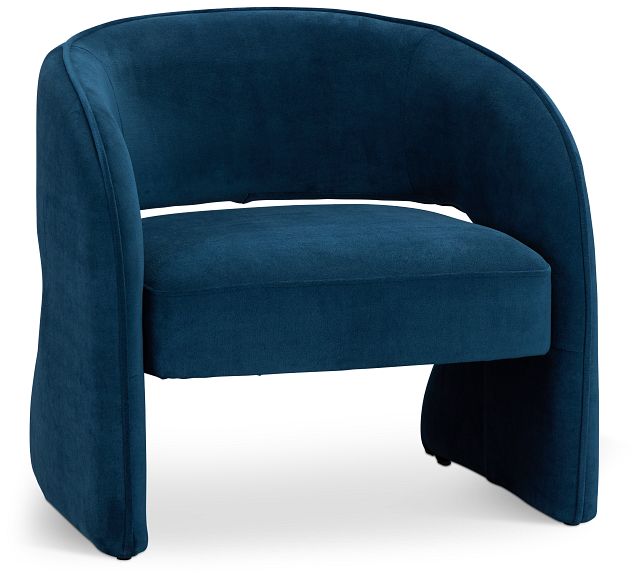 Noel Dark Blue Velvet Accent Chair