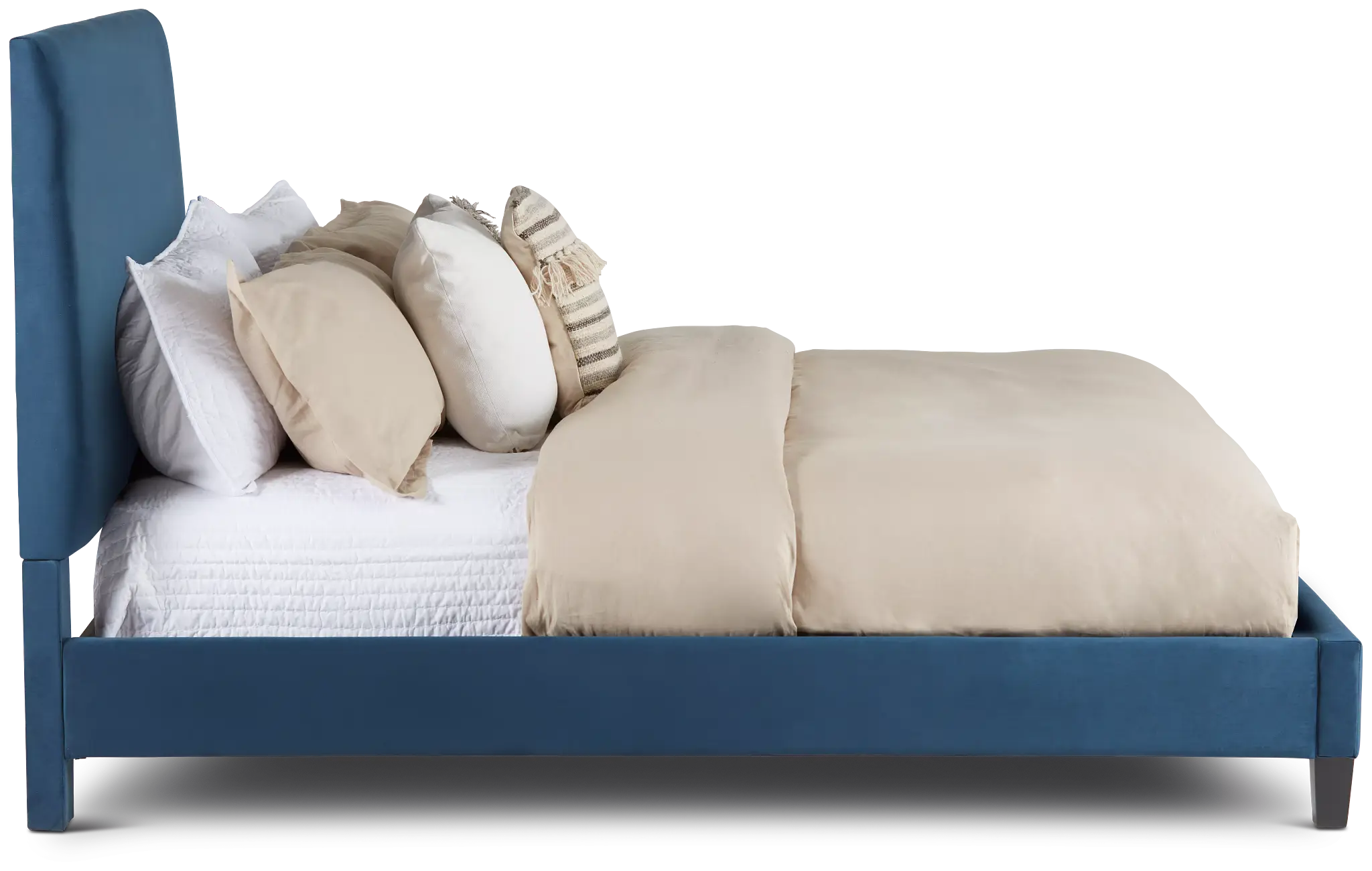 Lucy Dark Blue Uph Platform Bed Lucy Dark Blue Uph Platform Bed