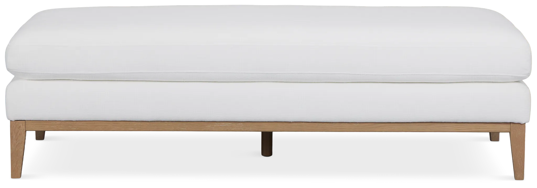 Corinne White Fabric Ottoman