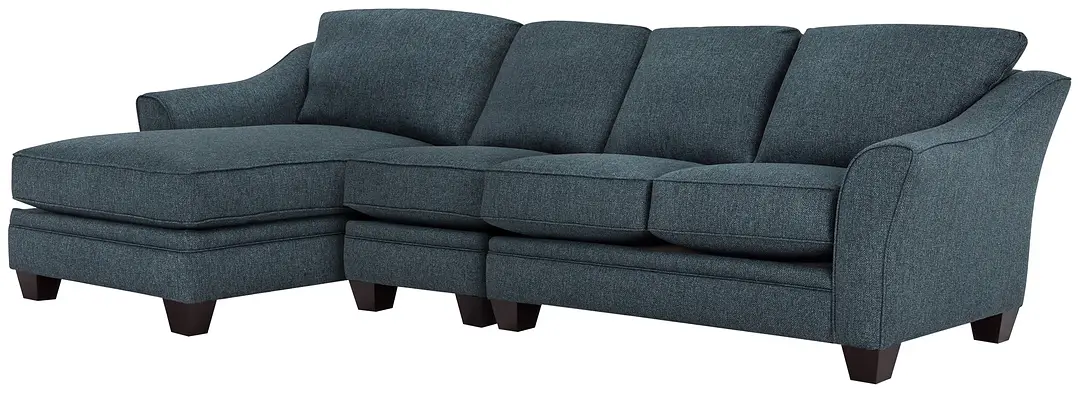 Avery Dark Blue Fabric Small Left Chaise Sectional Avery Dark Blue Fabric Small Left Chaise Sectional