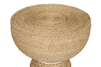 Harley Light Tone Woven Pedestal Table