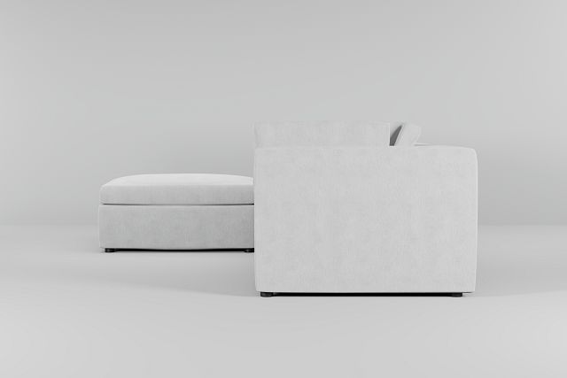 Destin Revenue White Fabric 4-piece Bumper Sectional