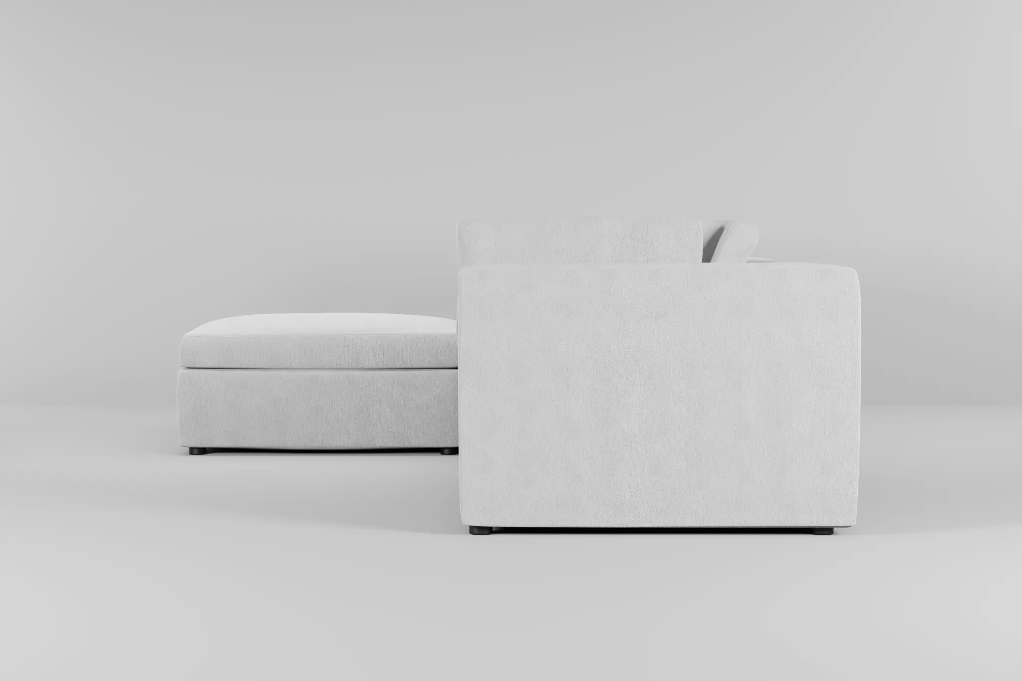 Destin Revenue White Fabric 4-piece Bumper Sectional Destin Revenue White Fabric 4-piece Bumper Sectional