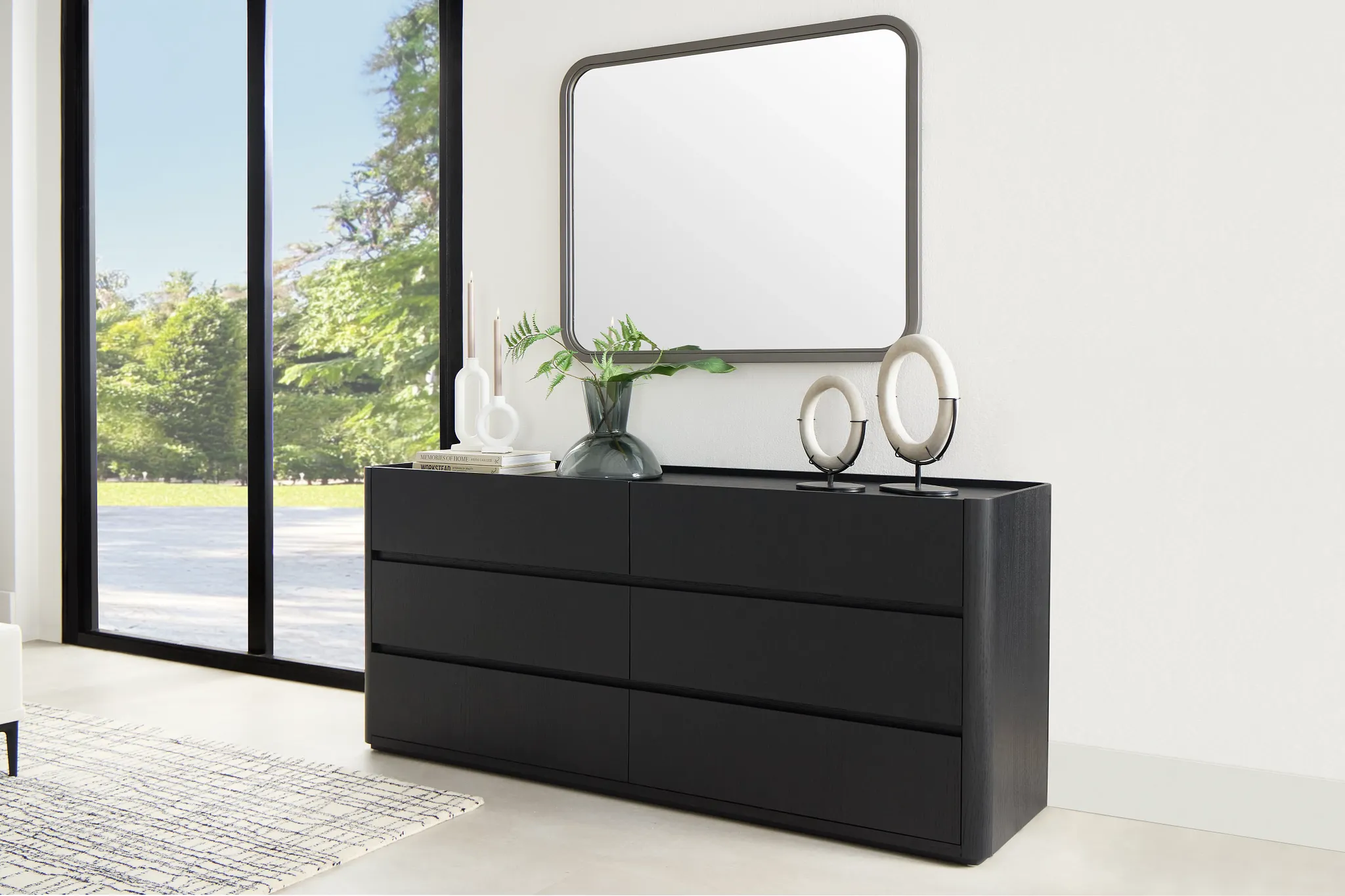 Nomad Black Dresser & Mirror