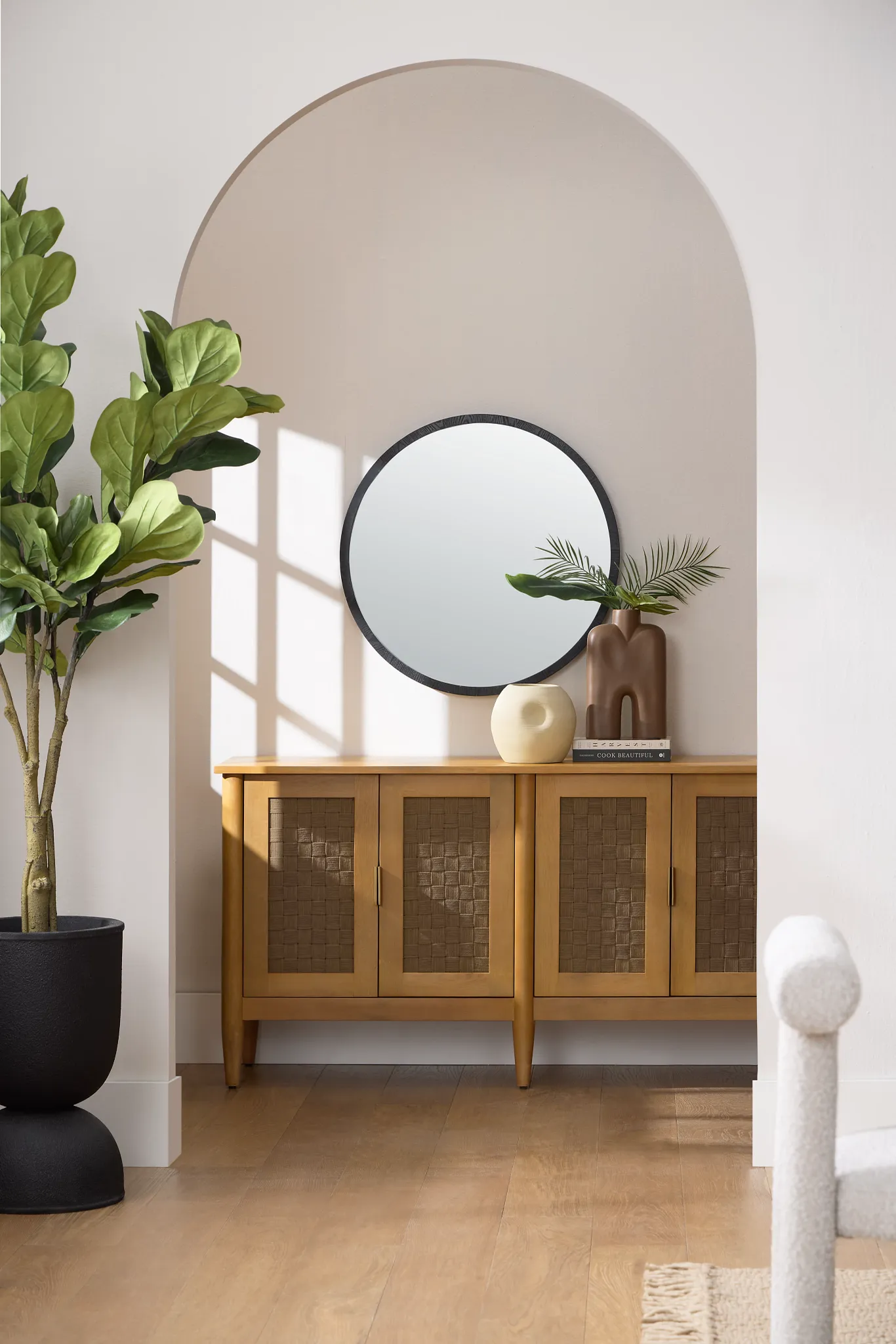 Caras Light Tone Woven Credenza