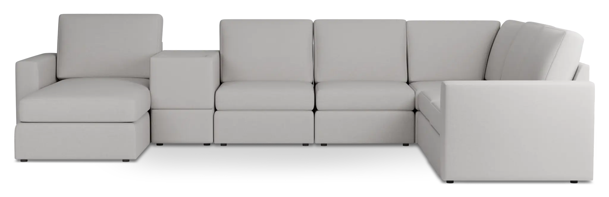 Citymod Light Gray Fabric Large Left Chaise Sectional With Storage Console Citymod Light Gray Fabric Large Left Chaise Sectional With Storage Console