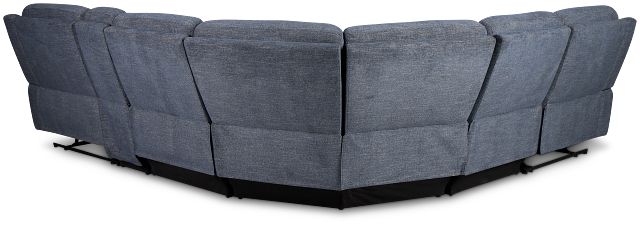 Walker Blue Fabric Medium Dual Manual 2-arm Sectional