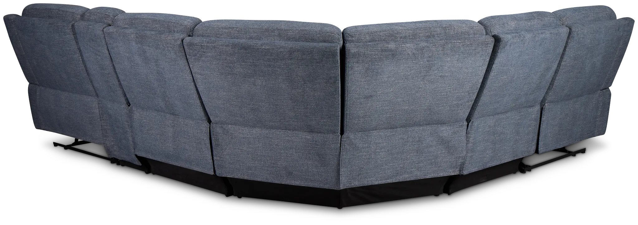 Walker Blue Fabric Medium Dual Manual 2-arm Sectional