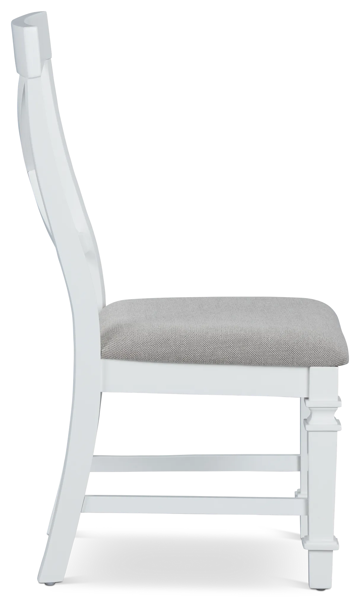 Marina2 White Wood Upholstered Side Chair