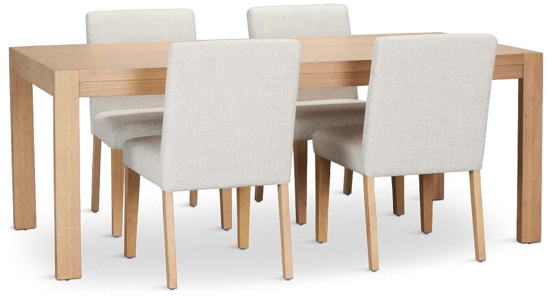 Park Ridge Light Tone Rectangular Table & 4 Upholstered Chairs