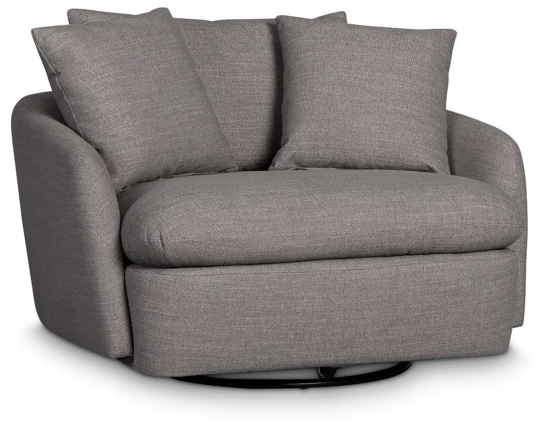 Serena Gray Fabric Swivel Chair Serena Gray Fabric Swivel Chair