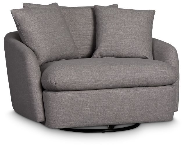 Serena Gray Fabric Swivel Chair