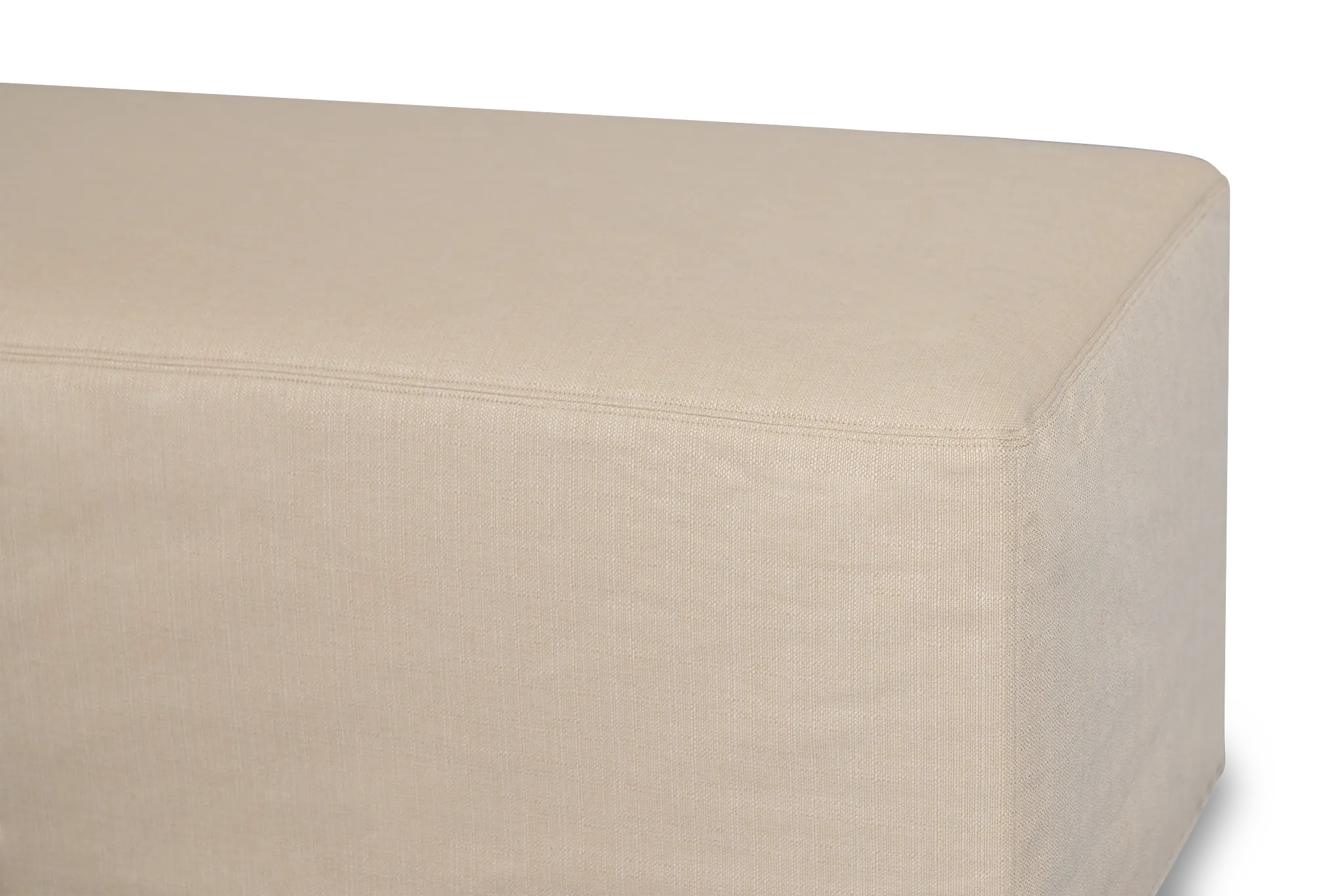 Marren Beige Fabric Ottoman