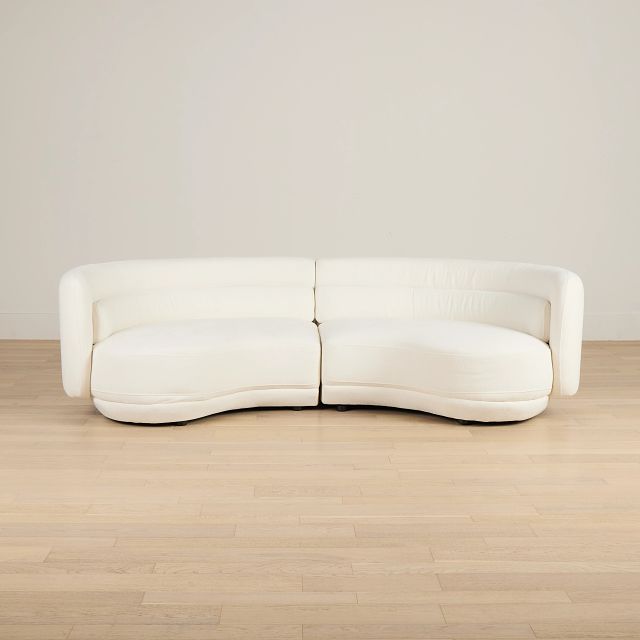 Presley White Fabric 2-piece Modular Sectional