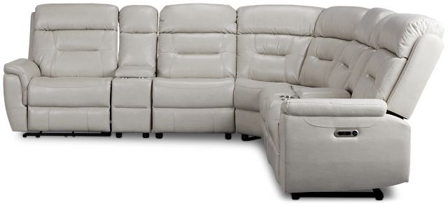 Toby2 Light Gray Micro Large Dual Power Reclining Two-arm Sectional
