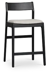Santorini Black 24" Upholstered Barstool