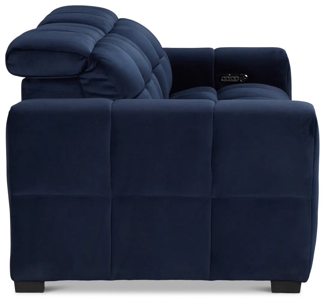 Gemma Navy Velvet Power Reclining Sofa