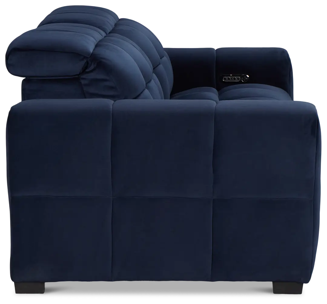 Gemma Navy Velvet Power Reclining Sofa Gemma Navy Velvet Power Reclining Sofa