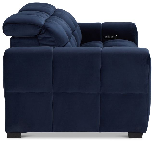 Gemma Navy Velvet Power Reclining Sofa