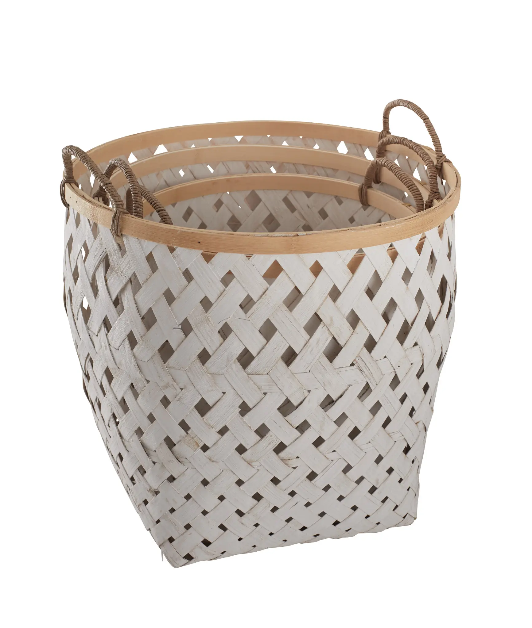 Kaine White Set Of 3 Basket Kaine White Set Of 3 Basket