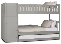 Charleston Gray Step Trundle Bunk Bed