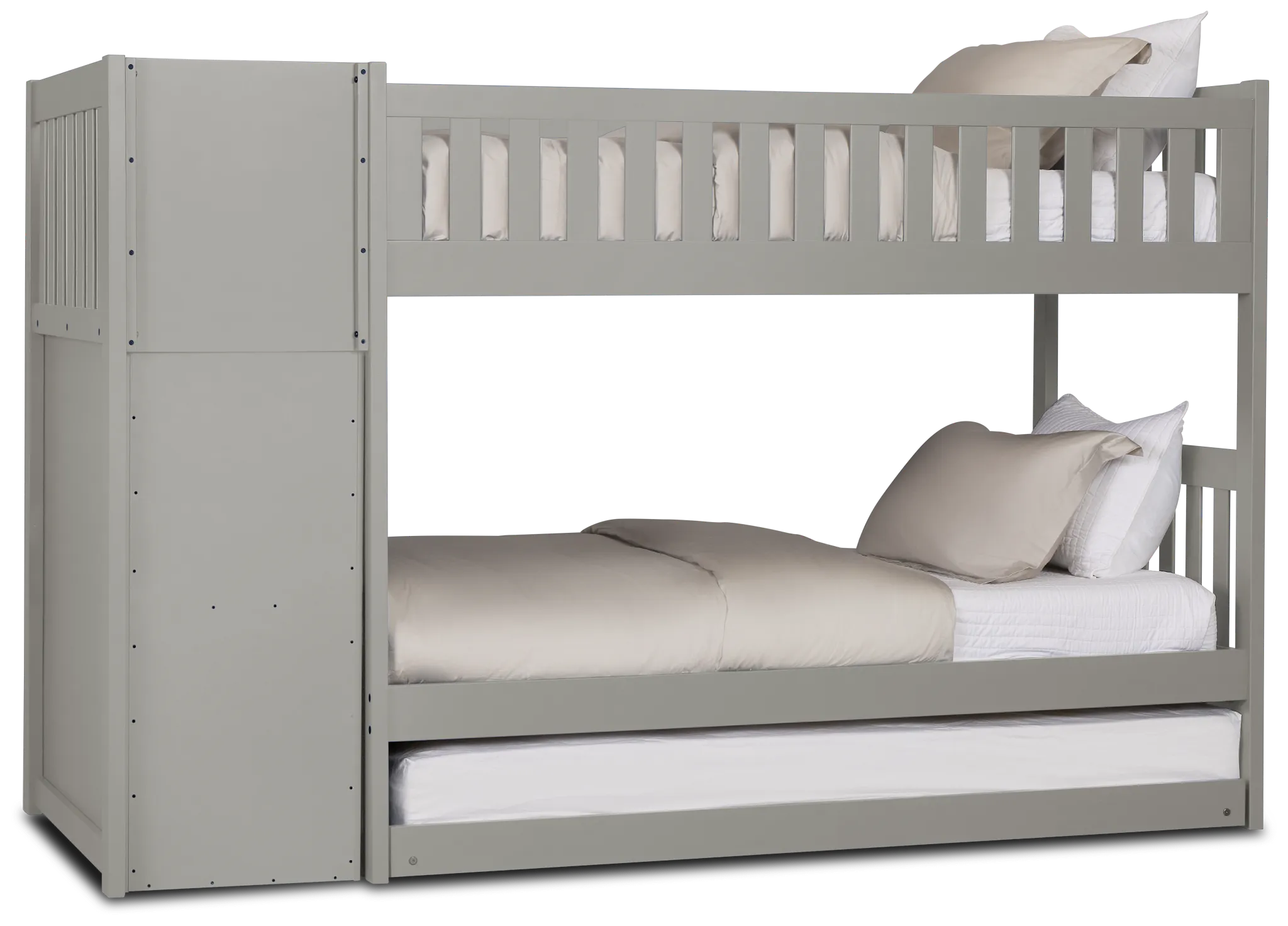 Charleston Gray Step Trundle Bunk Bed