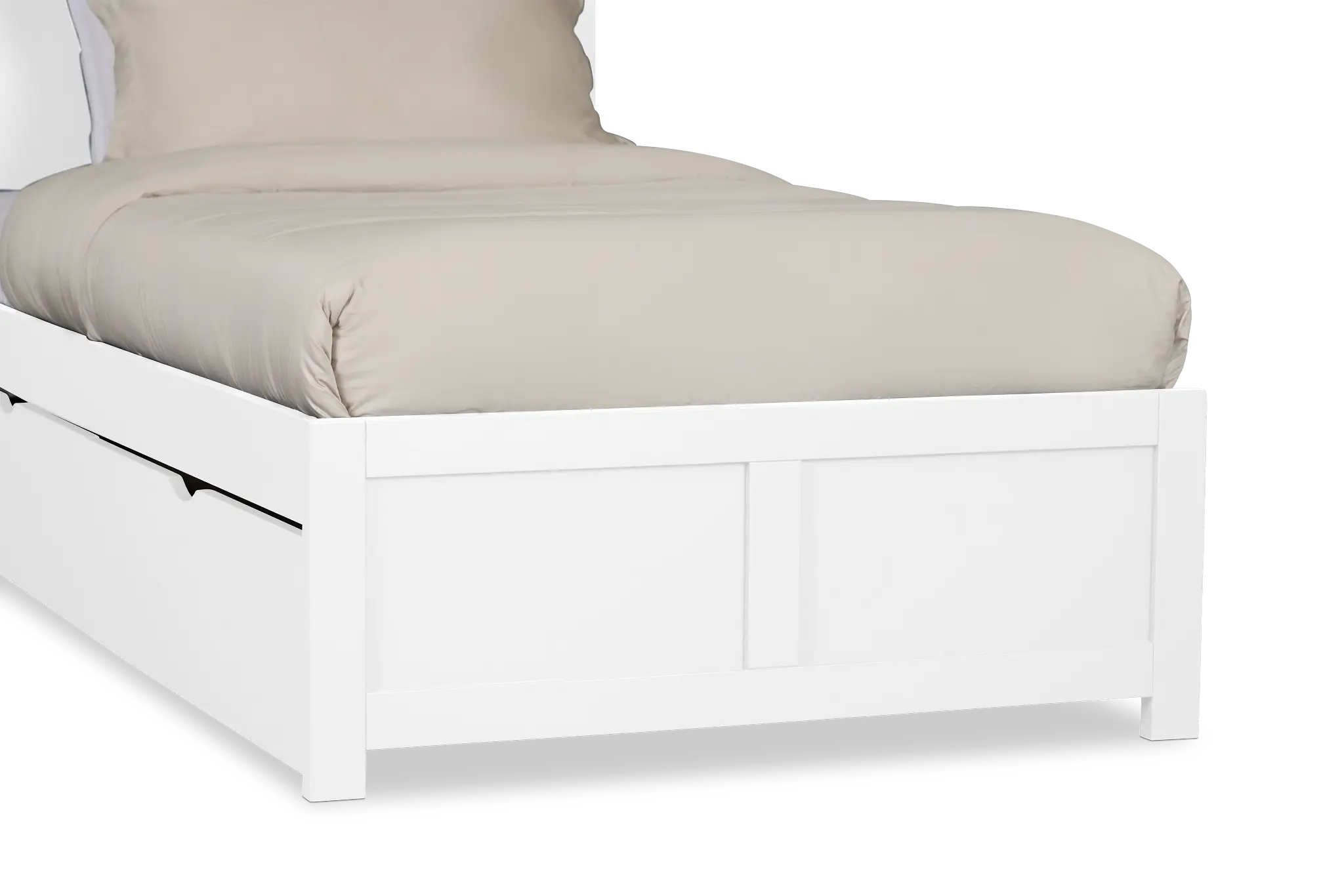 Charleston White Panel Bed With 2 Storage Drawers Charleston White Panel Bed With 2 Storage Drawers