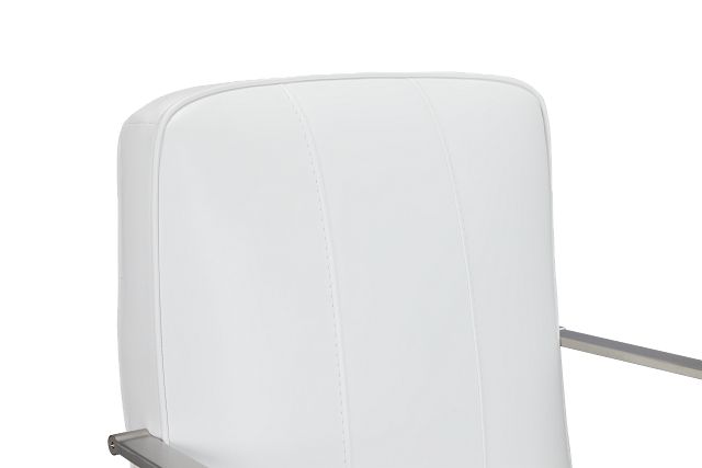Haven White Chrome Upholstered Desk Chair