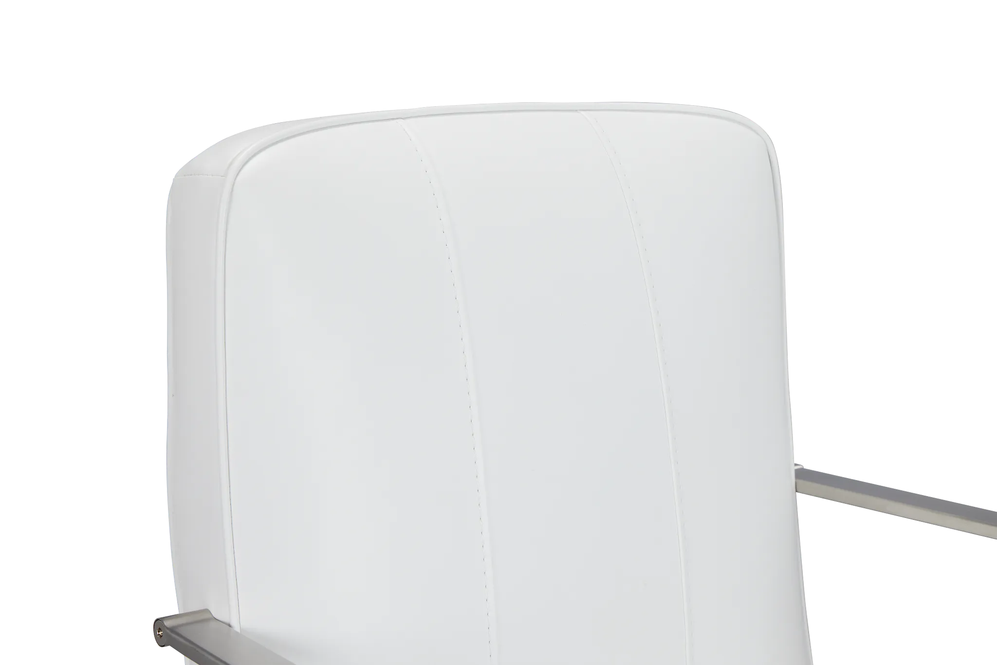 Haven White Chrome Upholstered Desk Chair