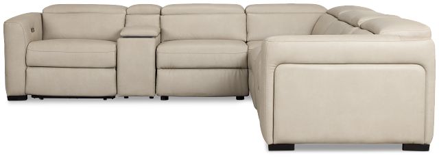 Melody Light Gray Micro Large Triple Power Reclining Two-arm Sectional