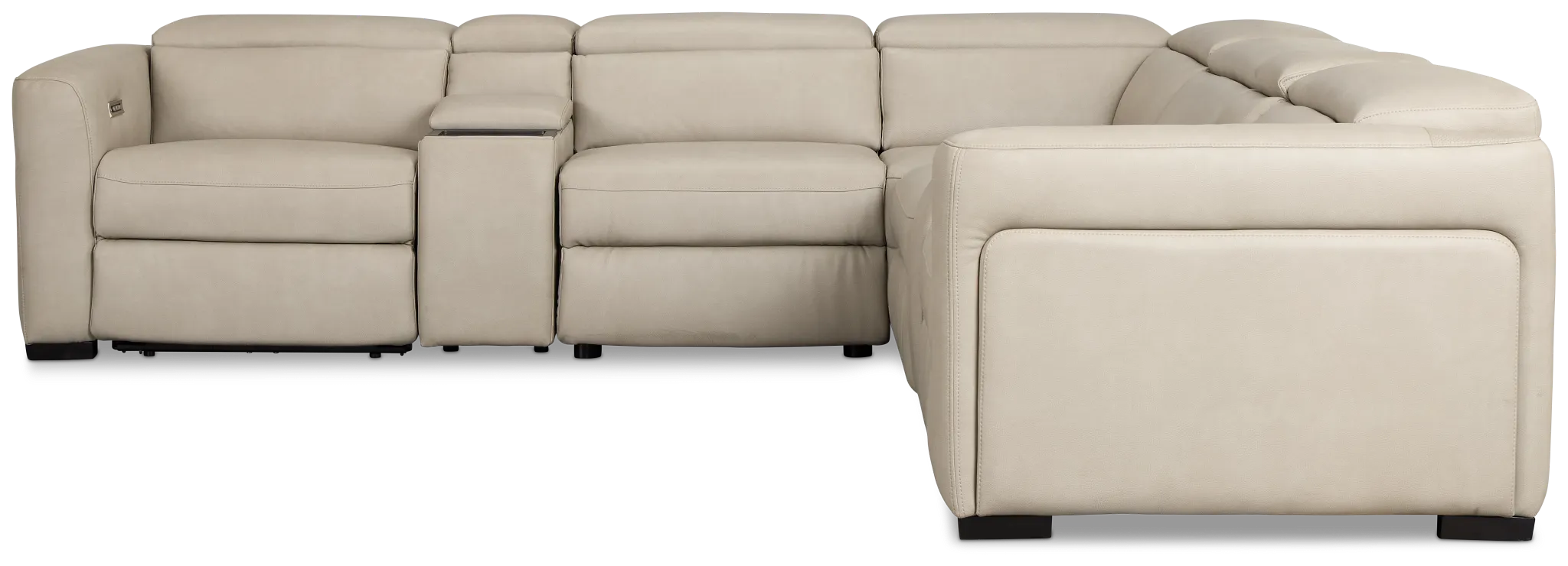 Melody Light Gray Micro Large Triple Power Reclining Two-arm Sectional