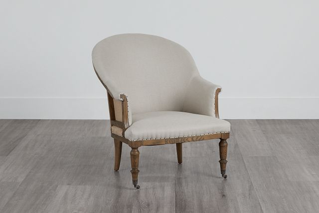 Jane Beige Upholstered Arm Chair