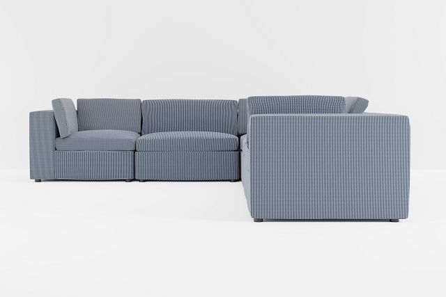 Destin Lucy Navy Fabric 6-piece Modular Sectional