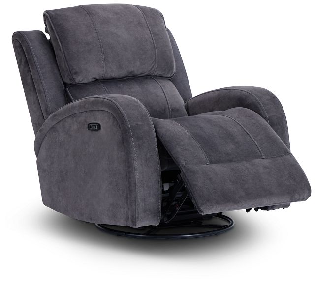 Jack Gray Micro Power Swivel Glider Recliner