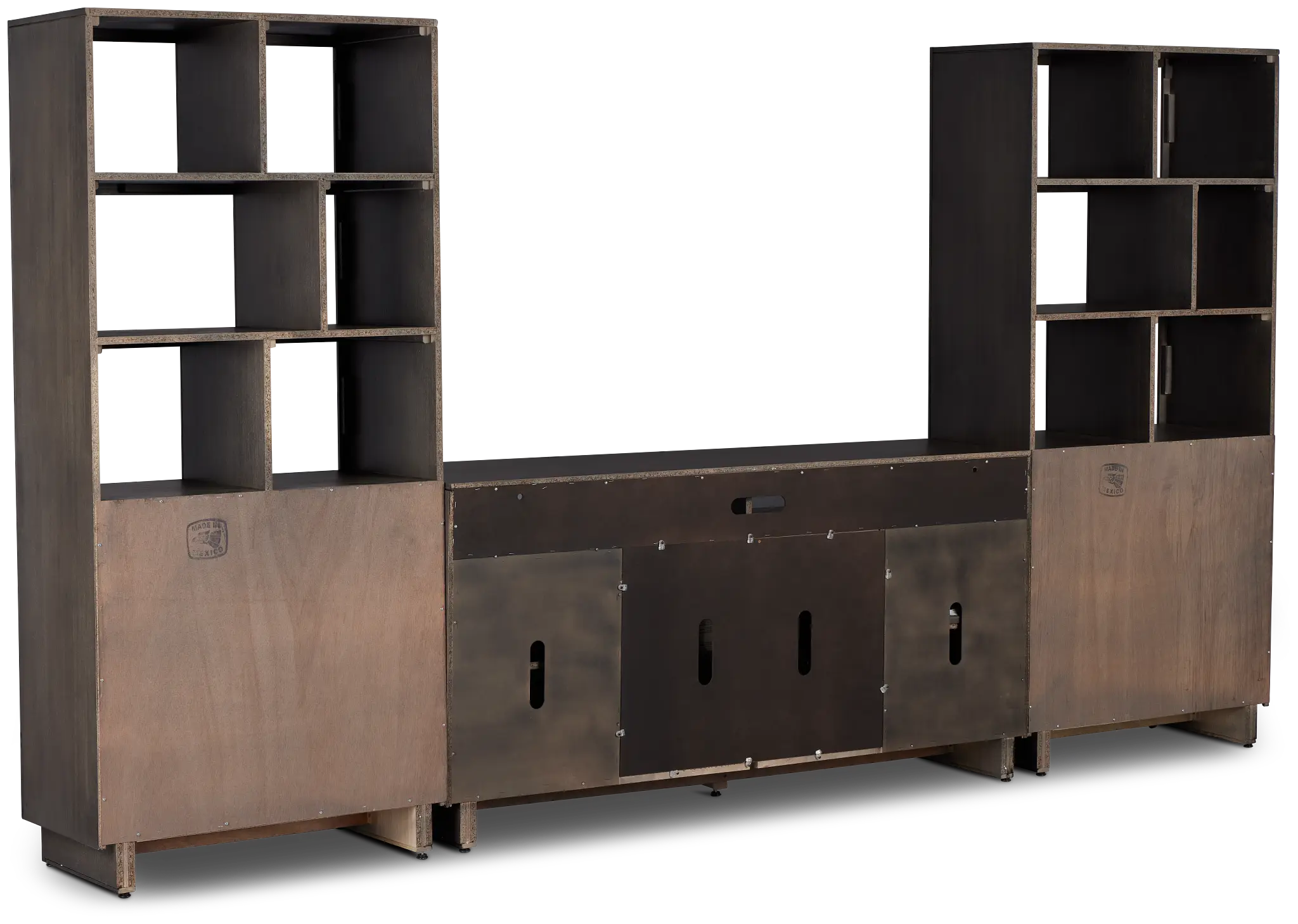 Richmond Gray 64" Open Pier Entertainment Wall With Fireplace Richmond Gray 64" Open Pier Entertainment Wall With Fireplace