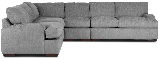 Alpha Light Gray Fabric Medium Two-arm Sectional