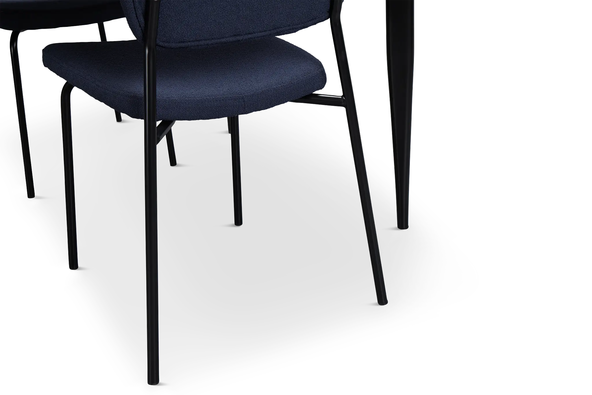Andover White Rect Table & 4 Dark Blue Upholstered Chairs Andover White Rect Table & 4 Dark Blue Upholstered Chairs