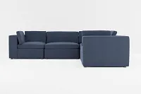 Destin Peyton Dark Blue Fabric 5-piece Modular Sectional
