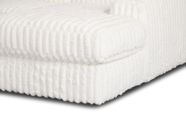 Teddy White Fabric Medium Right Chaise Sectional