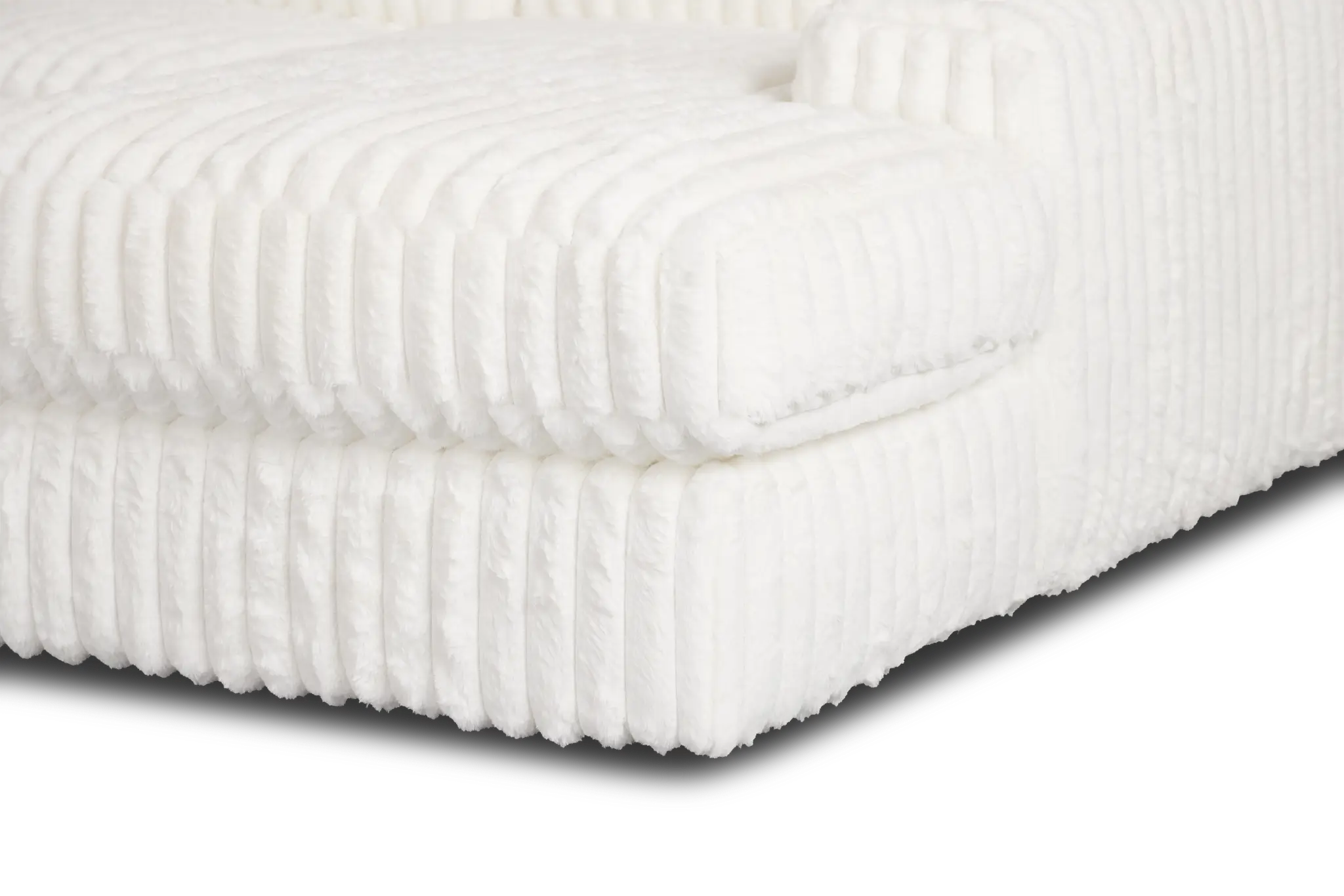 Teddy White Fabric Medium Right Chaise Sectional Teddy White Fabric Medium Right Chaise Sectional